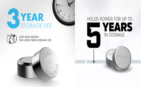 average lifespan of both LR44 and 357 Batteries are shown in the picture