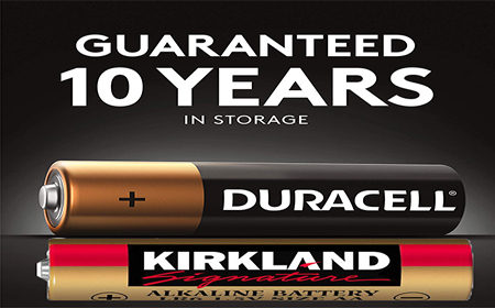 10 years lifespan of Kirkland and Duracell Battery