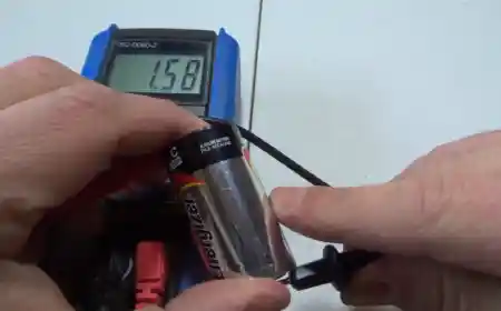 volt meter showing the battery capacity result