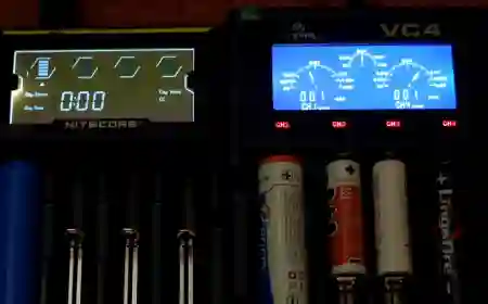 two type digital meter showing the charging result