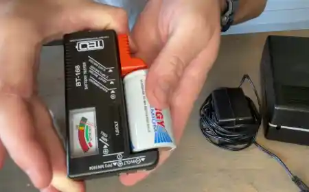 testing a C type battery in the meter
